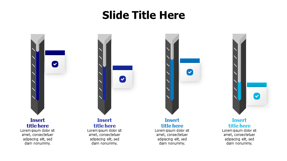 4 points 3D editable ruler infographic