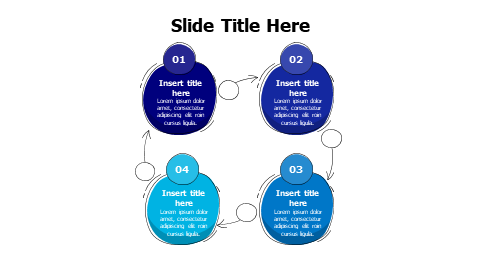 4 rounding doodle circles infographic with arrows