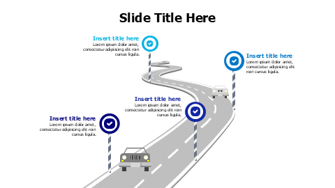 4 colored signs on road infographic