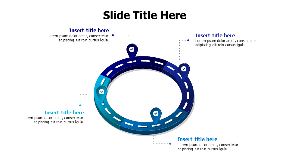 4 points circular roadmap infographic