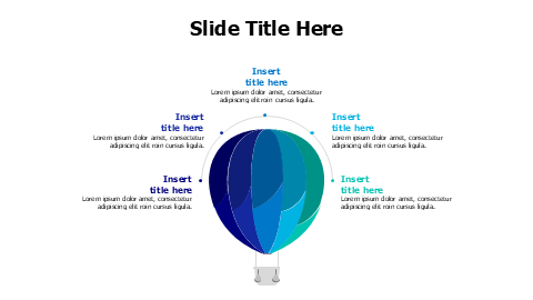 5 points colored parachute infographic