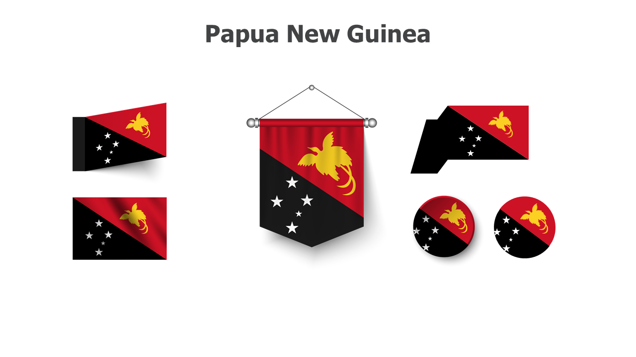 Flag,editable flags,Papua New Guinea