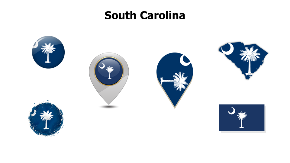South Carolina Flag Icon Set Collection | Flags | PPT Design