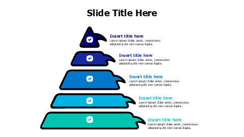 5 points divided doodle pyramid infographic