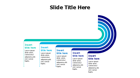 5 points curved colored infographic