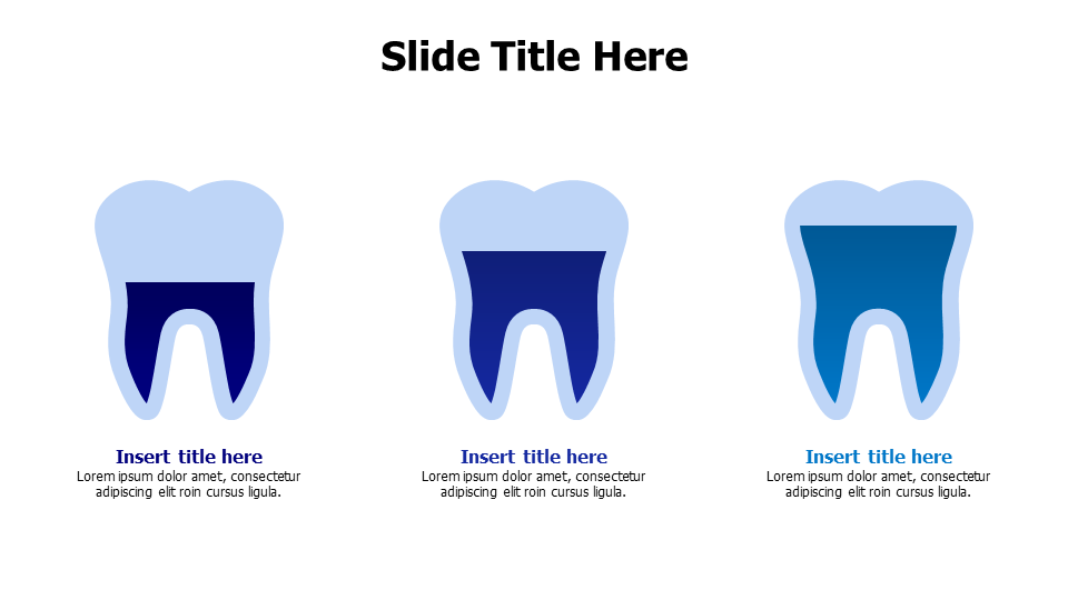3 teeth with different filling infographic