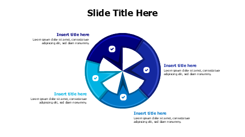 4 colored divided circle with icons infographic