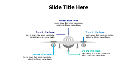 5 points flat airplane infographic