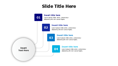 4 points branching from a circle infographic