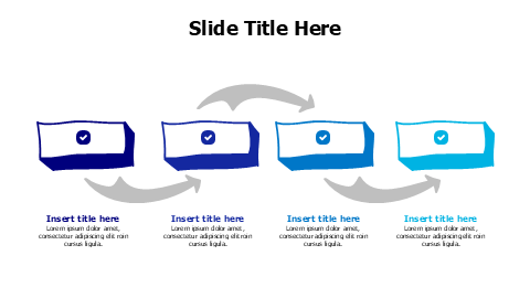 4-Step Circular Arrow Process Blocks | Arrows | PPT Design