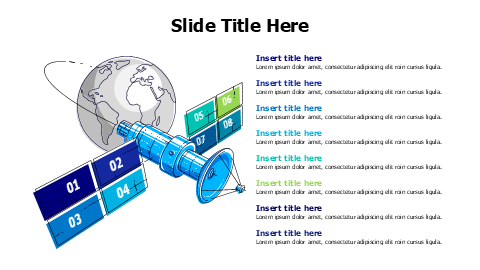 8 points colored satellite infographic