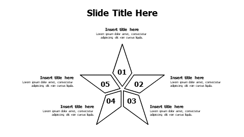 5 points divided star infographic