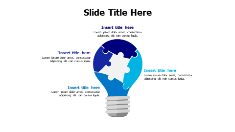 4 points puzzle bulb infographic