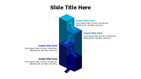 4 colored 3D levels with stairs infographic