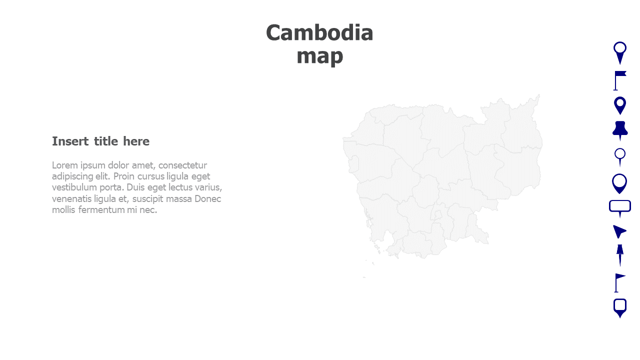 Map,Editable map,pins,countries,counties,infographics,continent,powerpoint,powerpoint infographics,Google slides,Keynote,Cambodia map