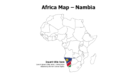 Namibia map with flag
