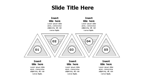 5 points patterm triangles next to each others infographic