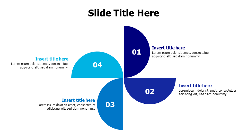 4 points colored fan shape infographic
