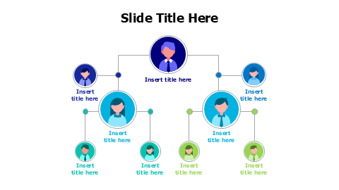 6 points flat employees org chart infographic