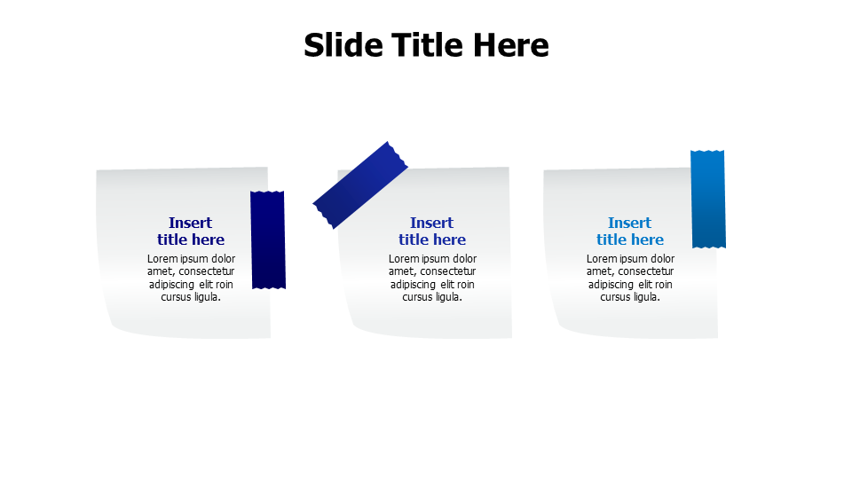 Three Step Process Sticky Note Layout | PPT Design