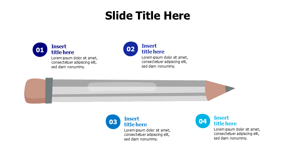 4 points from a pencil with eraser infographic