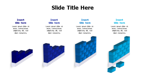 4 points colored bulding walls infographic