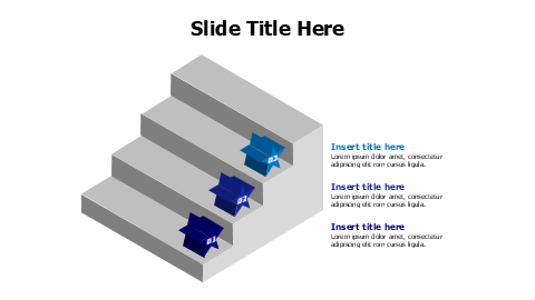 3 points 3D stars on a ladder infographic