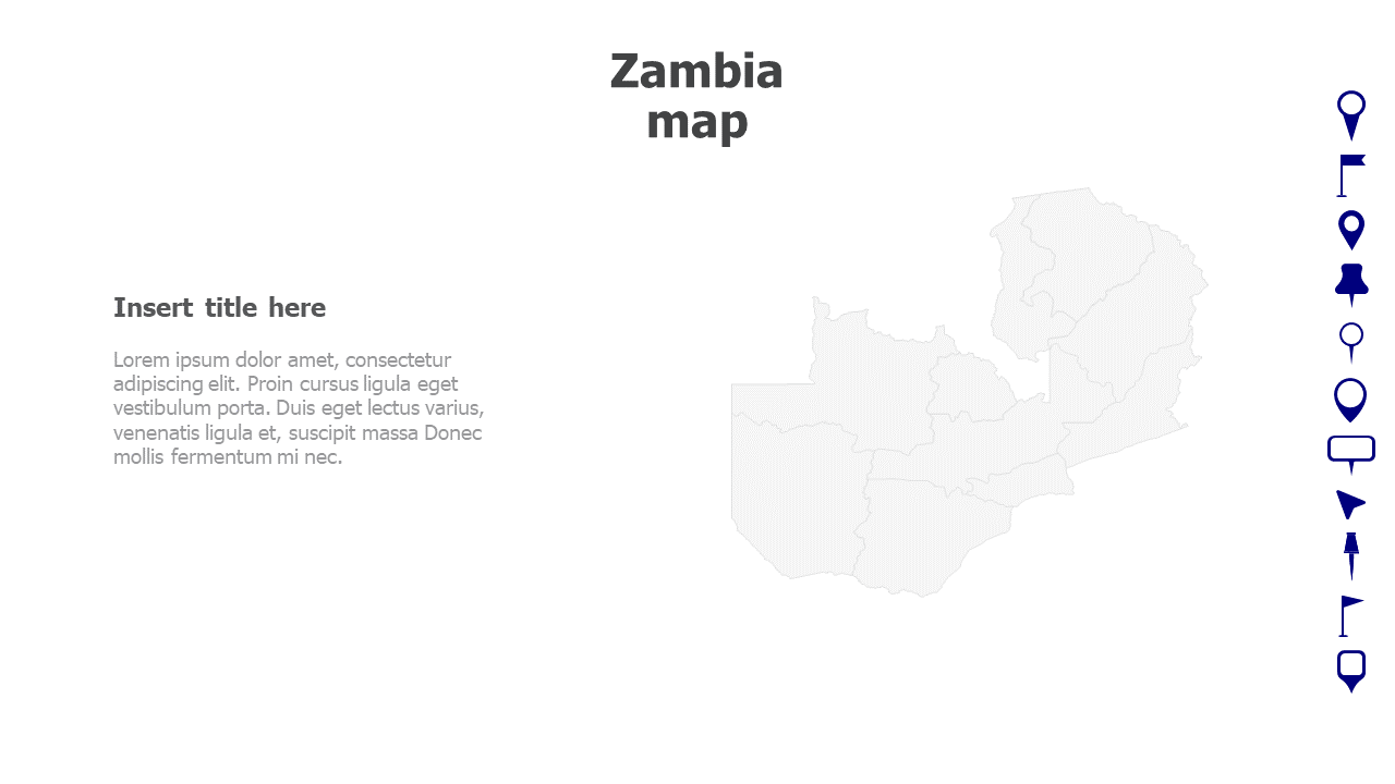 Map,Editable map,pins,countries,counties,infographics,continent,powerpoint,powerpoint infographics,Google slides,Keynote,Zambia map