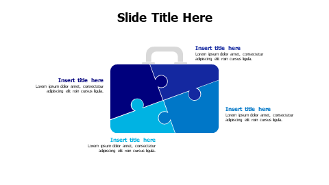 4 points colored work bag puzzle infographic