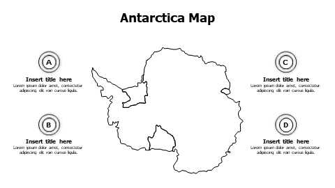 4 points outline Antarctica map infographic