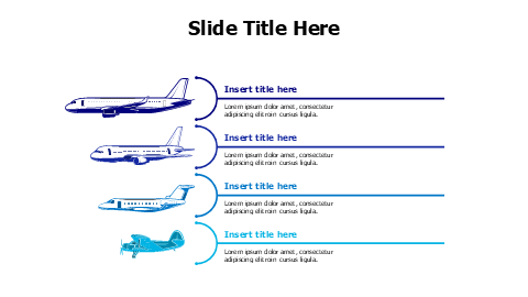 4 colored different planes infographic