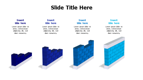 4 points colored unfinished walls infographic