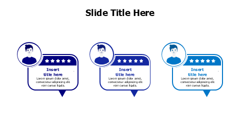 3 speech bubbles testimonials infographic