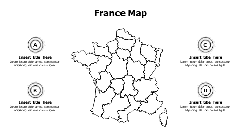 4 points France map infographic