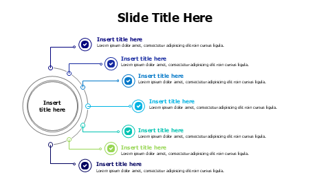 7 points branching infographic wuth icons PowerPoint Template