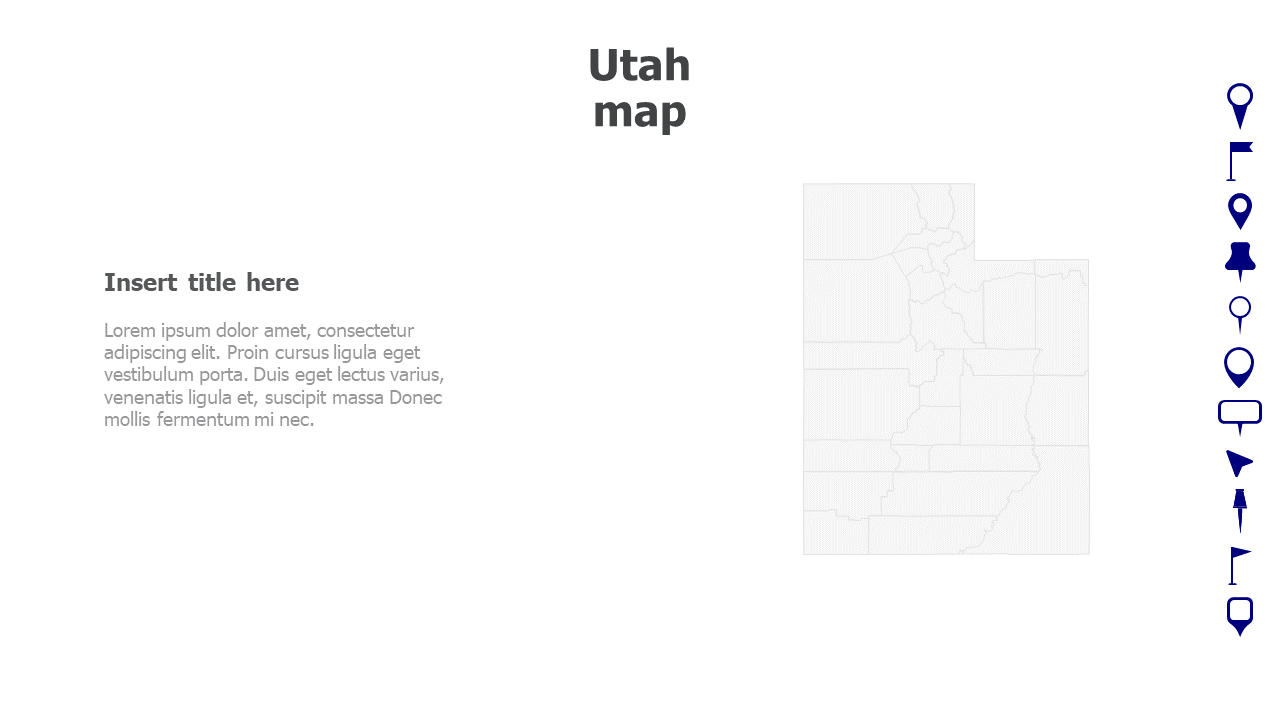Map,Editable map,pins,countries,counties,infographics,continent,powerpoint,powerpoint infographics,Google slides,Keynote,Utah map