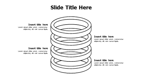 4 overlayered outline 3D rings infographic