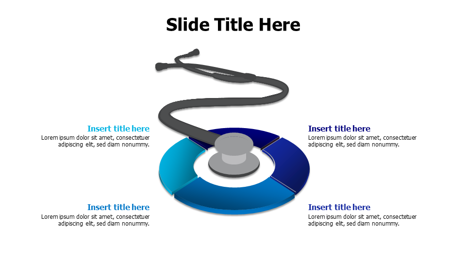 4 points stethoscope with colored circle infographic