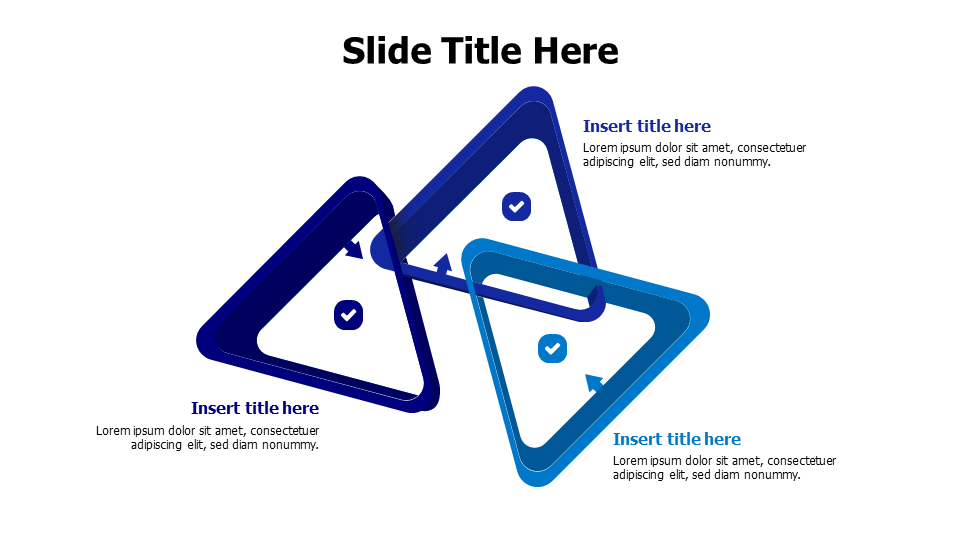 Three Step Process Triangle Chain Infographic | PPT Design