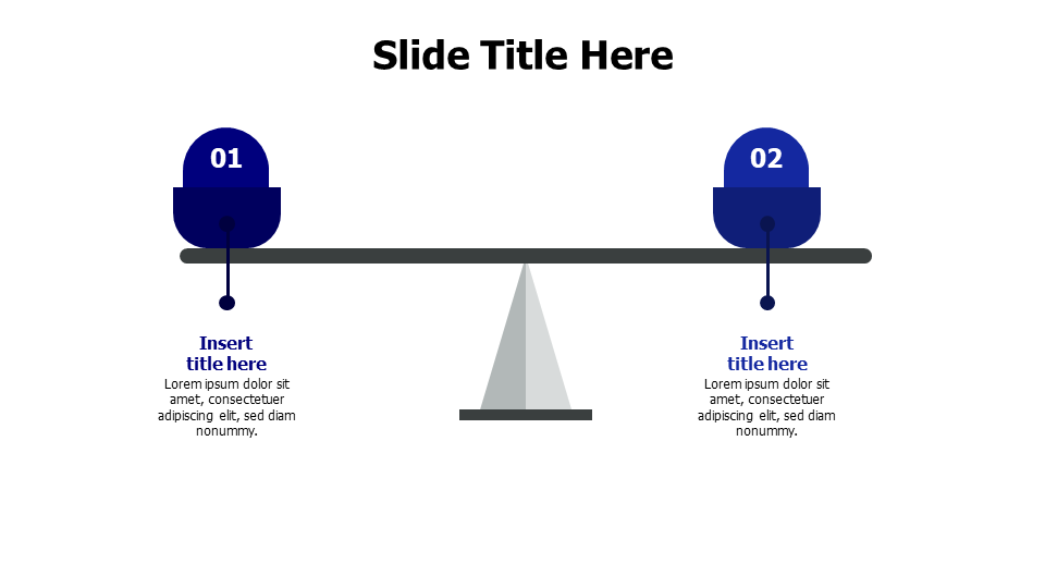 2 points balanced blocks infographic