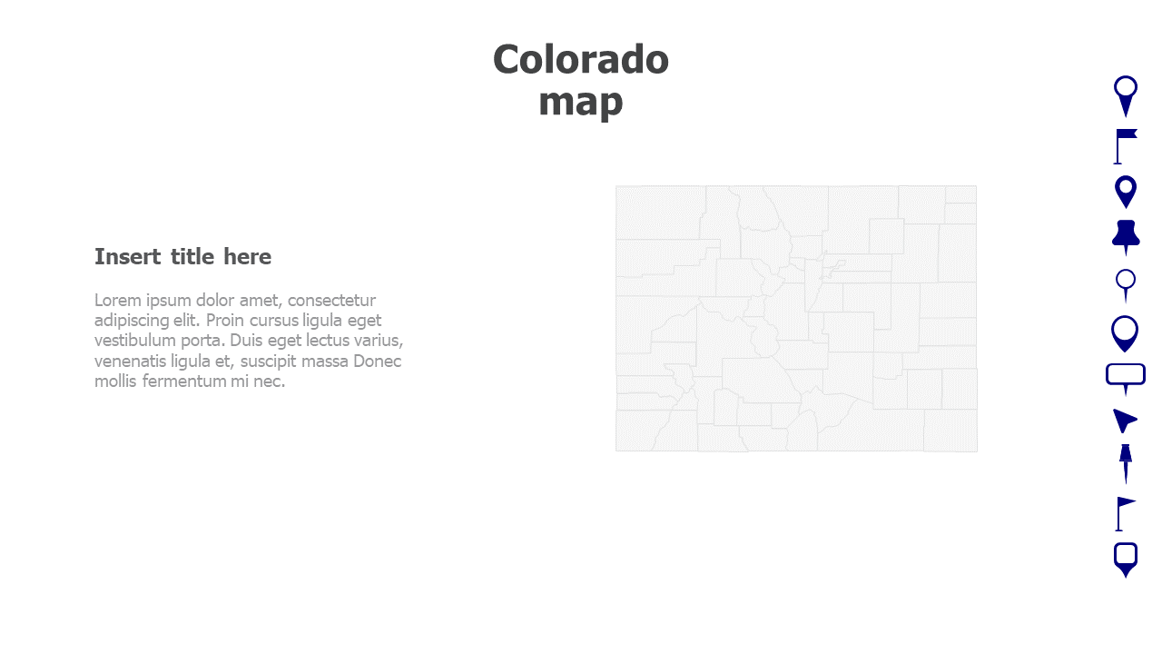 Map,Editable map,pins,countries,counties,infographics,continent,powerpoint,powerpoint infographics,Google slides,Keynote,Colorado map