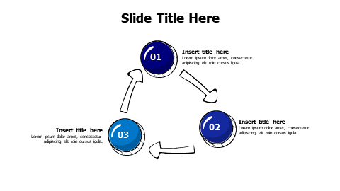 3 points rounding doodle points with arrows infographic