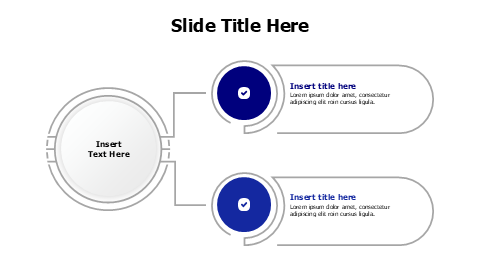 2 points branching outline shapes infographic