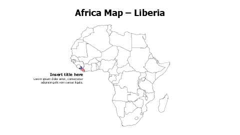 Liberia map with flag