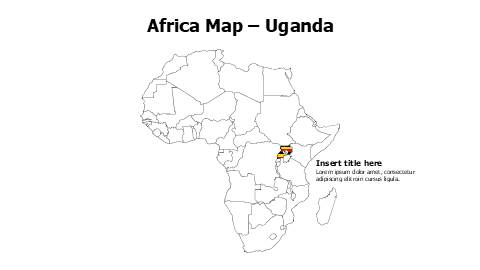 Uganda map with flag