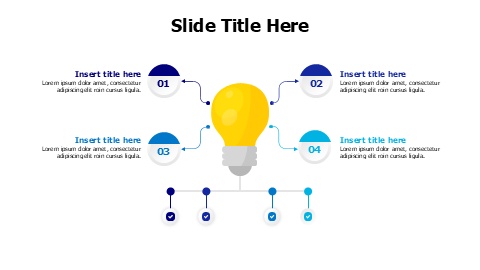 4 points branching bulb infographic