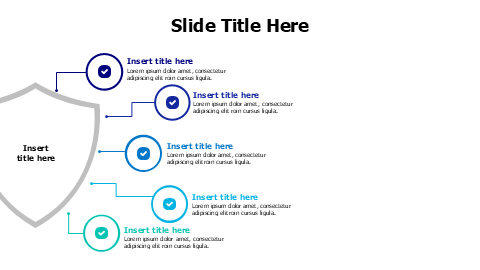 5 points branching shield infographic