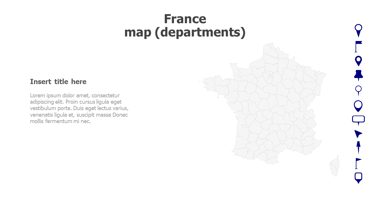 Map,Editable map,pins,countries,counties,infographics,continent,powerpoint,powerpoint infographics,Google slides,Keynote,France map