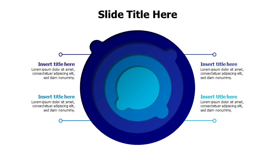 4 overlayed circles with inner shadows infographic