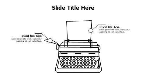 2 points outline typewriter infographic
